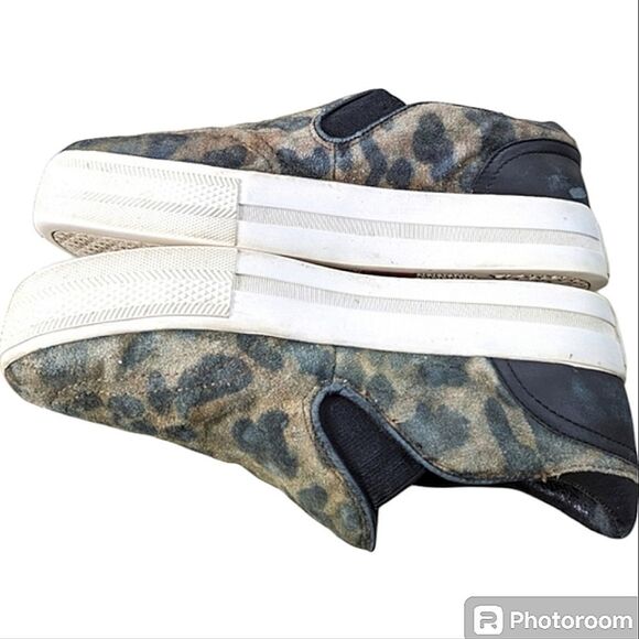 ASH Leather Suede Animal Print Platform Slip On Sneakers size 40 Unisex - Picture 9 of 15